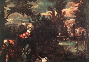 雅格佈 羅佈斯提 丁托列托 Flight into Egypt